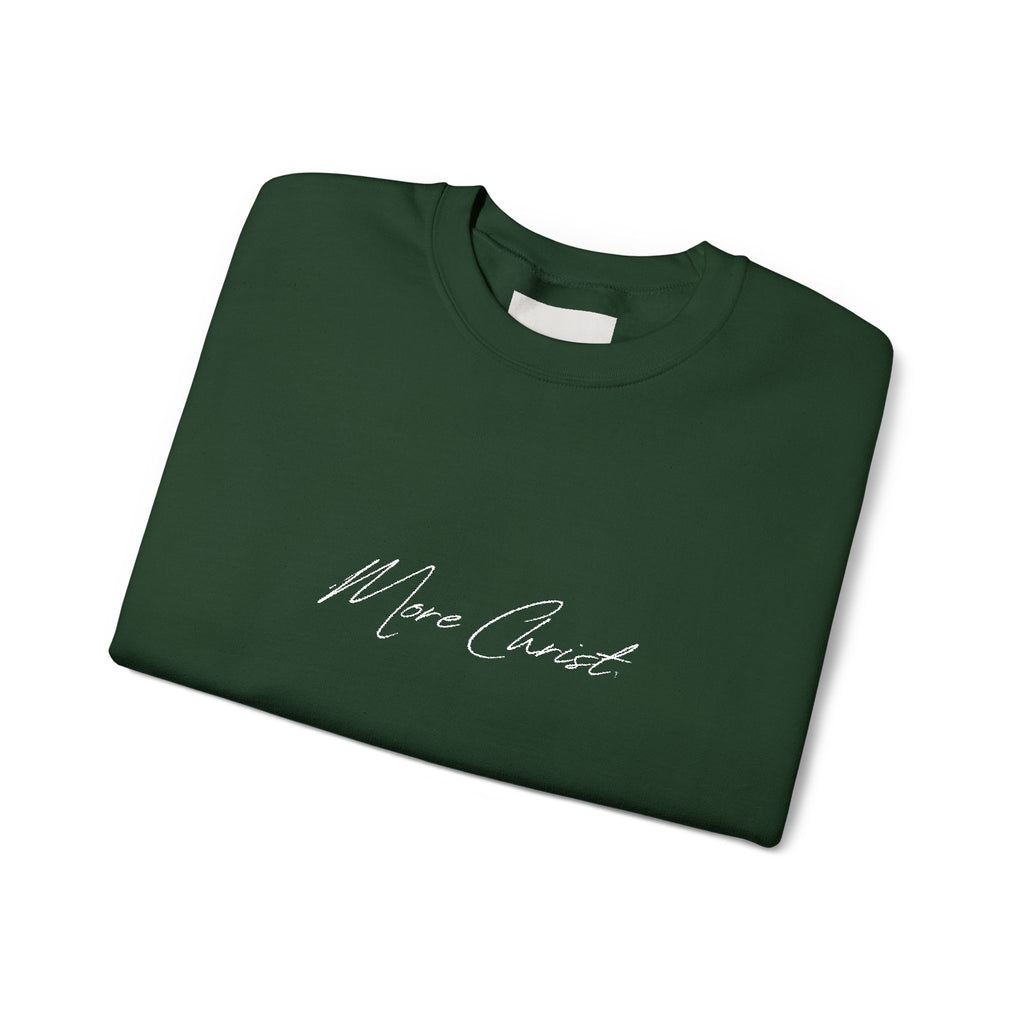 MORE CHRIST | Embroidered Text Crewneck