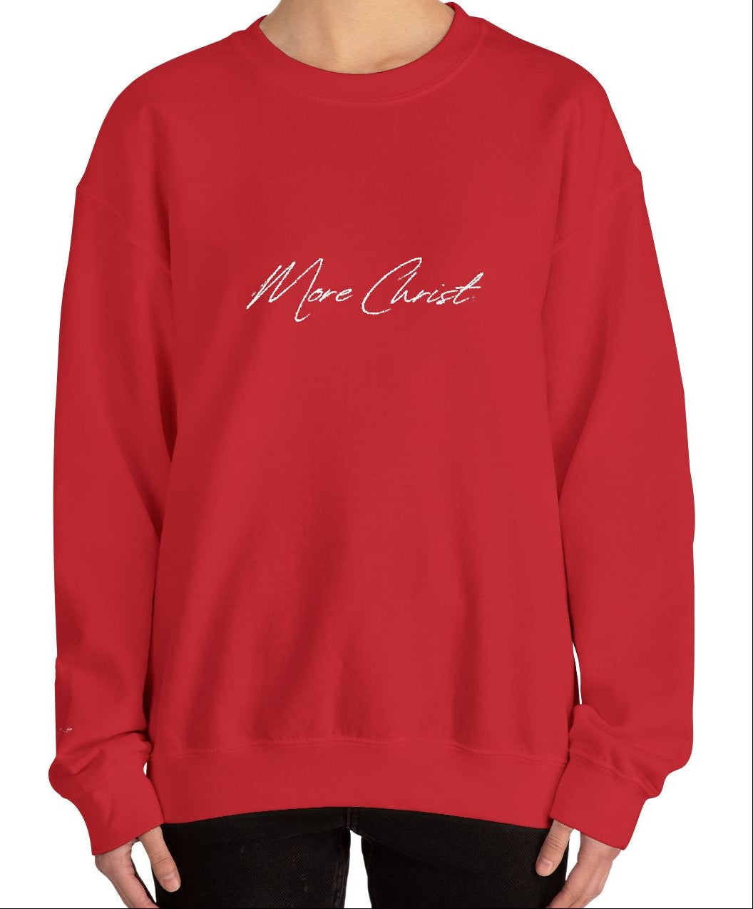 MORE CHRIST | Embroidered Text Crewneck