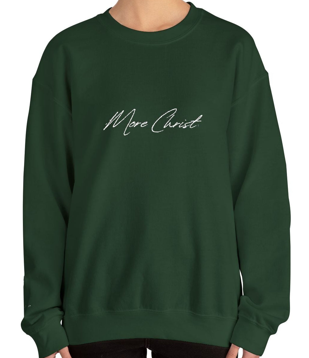 MORE CHRIST | Embroidered Text Crewneck
