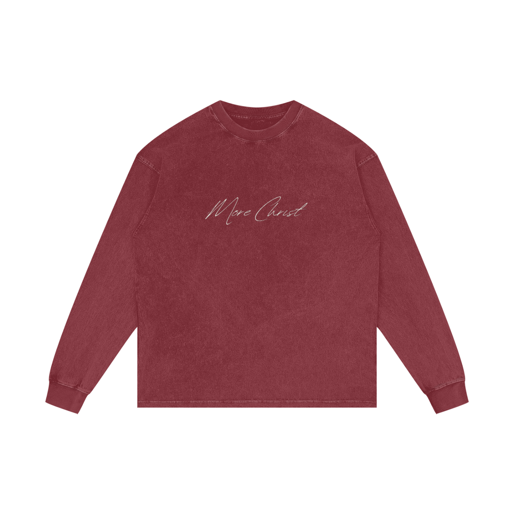 MORE CHRIST| Acid Wash Oversize Long Sleeve T-Shirt