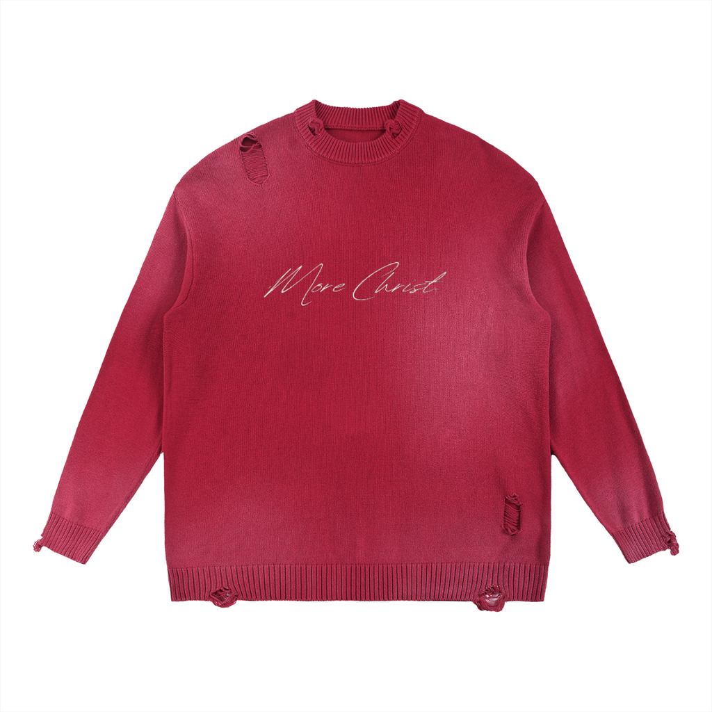 MORE CHRIST | Sun Fade Distressed Sweater