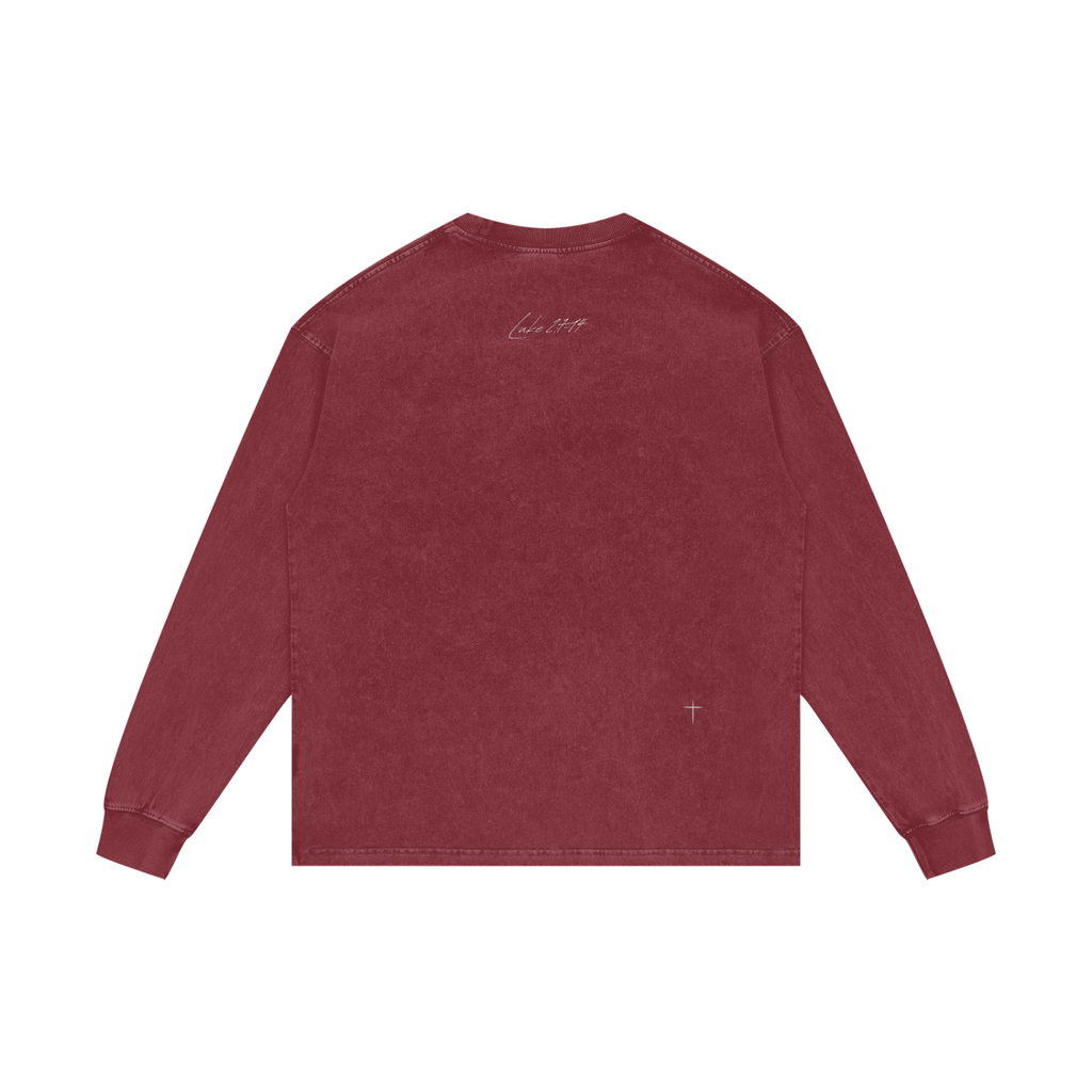 MORE CHRIST| Acid Wash Oversize Long Sleeve T-Shirt