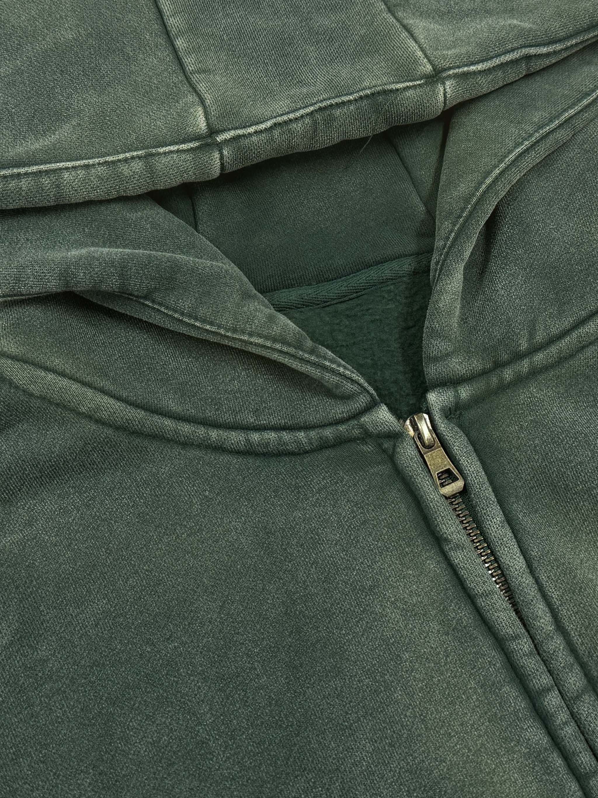 MORE CHRIST | Snow Washed Zip-Through Fleece Hoodie