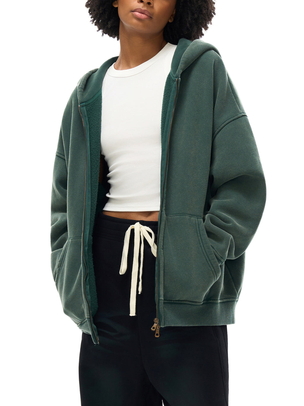 MORE CHRIST | Snow Washed Zip-Through Fleece Hoodie